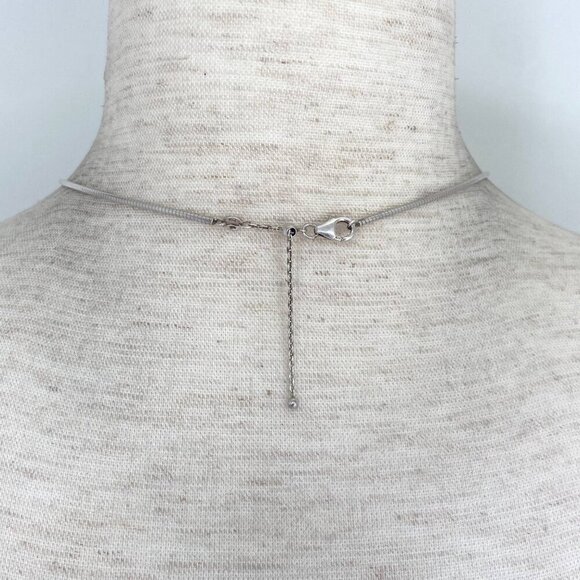 Sterling Silver 925 Beach Glass & Biwa Pearl Pendant Necklace 16"-18" Chain - Picture 7 of 16